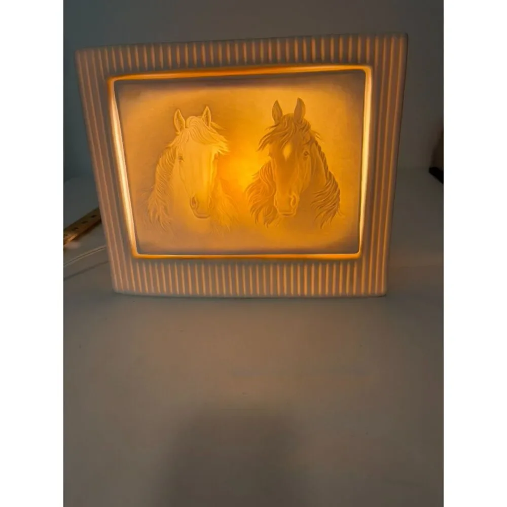 Porcelain Lithophane bisque night light with 